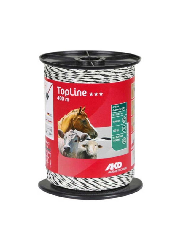 Σύρμα ηλεκτρικής περίφραξης 400m 6x0,25mm σε λευκό/μαύρο